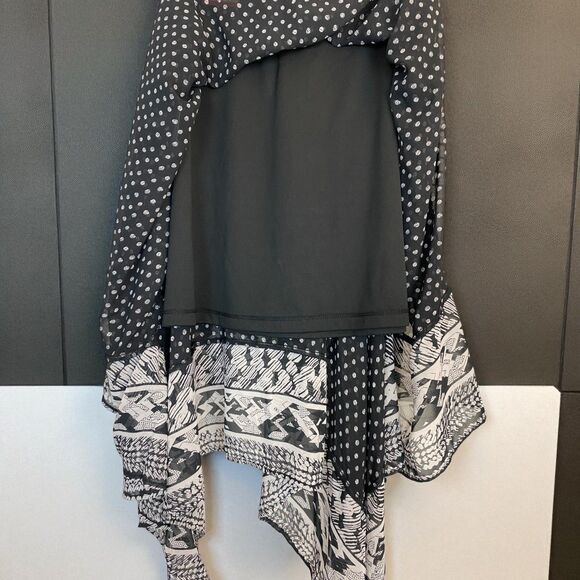 Vintage Avenue Pull-On Maxi Skirt Sz 22/24 Boho Fall Layer Handkerchief Hem NWT - Picture 2 of 8